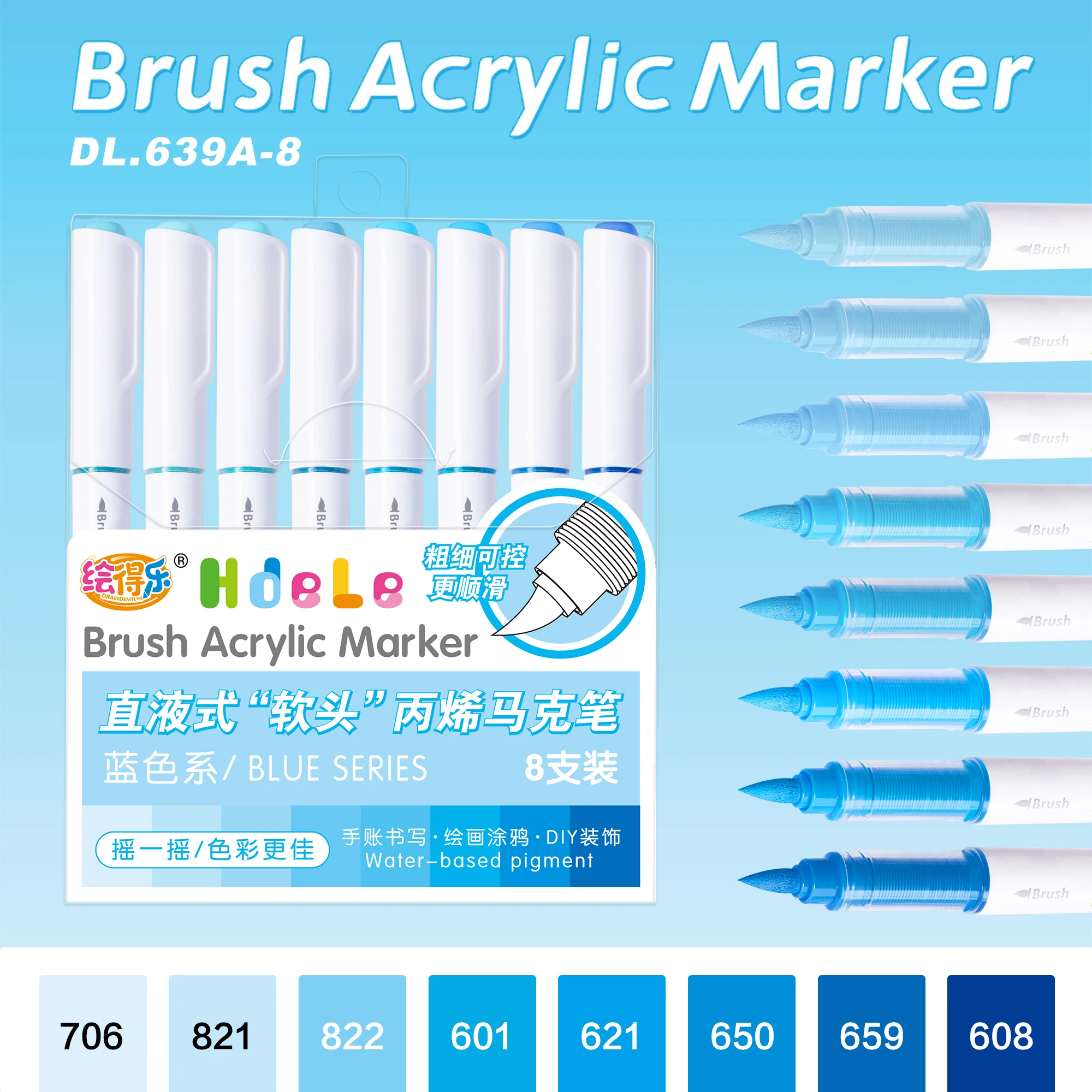 Hdele 240/72/24/8 Farben Pinsel-Acrylmarker-Set, für Notizbücher, DIY-Graffiti-Zeichnen, Acrylfarbstifte für Studenten – Detail 36