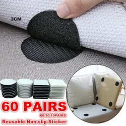 60/30/10 Pairs Anti Curling Carpet Tape Rug Gripper Secure the Carpet Sofa and Sheets in Place and Keep Corners Flat 30mm