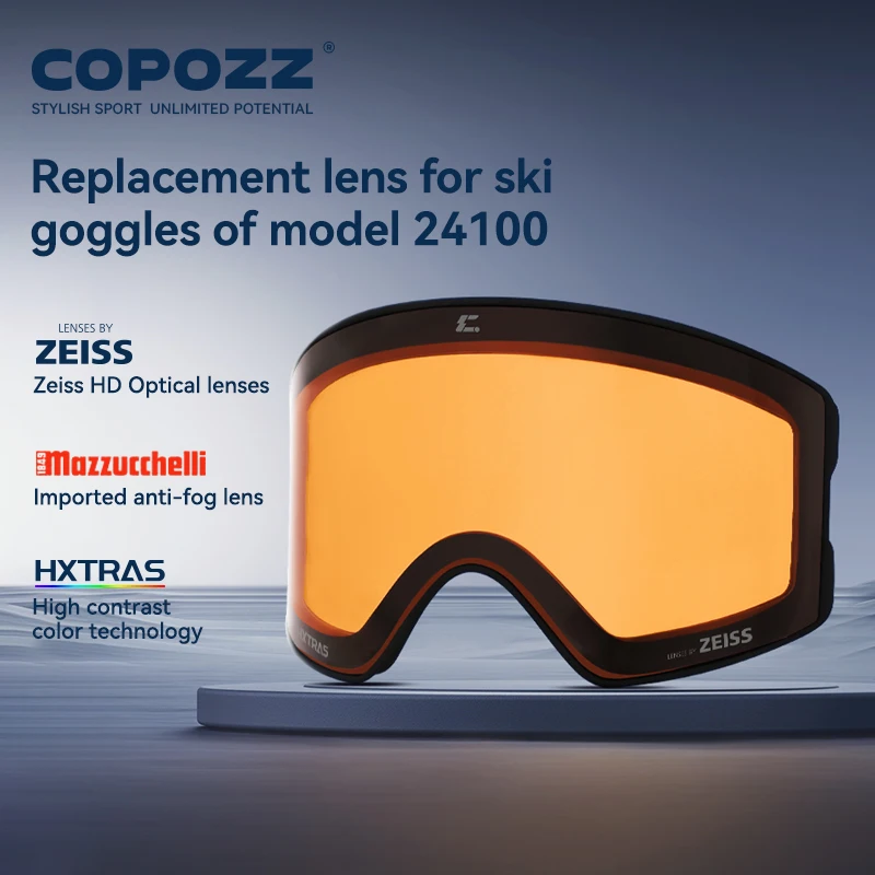 COPOZZ 24100 ZEISS 스키 고글, 마그네틱 교체 렌즈, 원통형 렌즈