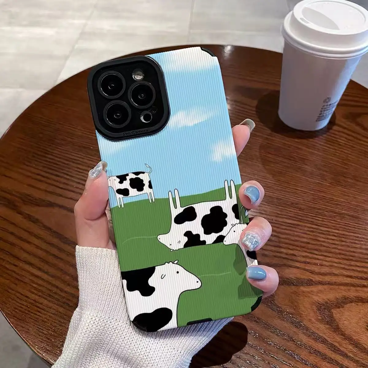 Funda de Silicona con Diseño de Vaca para iPhone 17 Air 12 13 14 15 11 16 Pro Max Plus Mini X XS XR 7 8 SE, Cubierta de Cuero Suave Antigolpes
