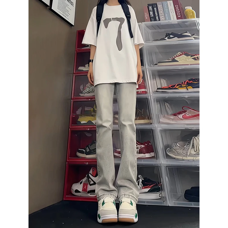 

Мужские летние джинсы American High Street CleanFit с прямыми штанинами, эластичные, расклешенные, утягивающие, молодежные, модные