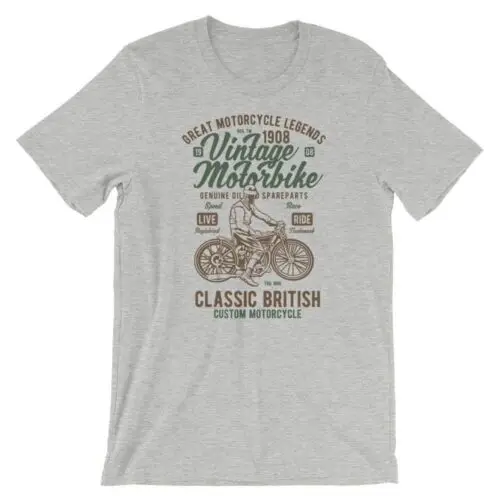 Vintage Motorbike T-Shirt. 100% Cotton Premium Tee NEW