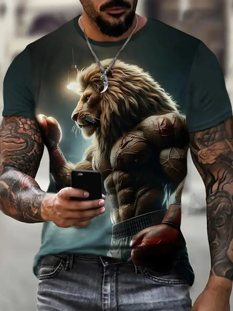 Summer Short sleeved Men\'s Sports T shirts 3D Print Boxing Fight Training Clothing Oversized Short sleeve T-shirt Top O-Neck Tee