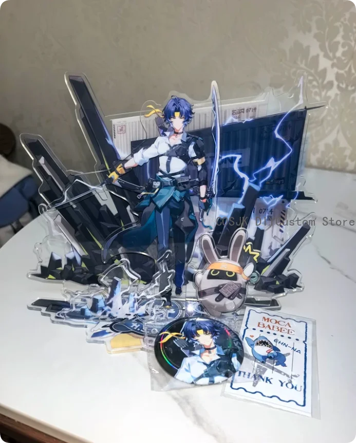 Figurine en acrylique Game Asaba Harumasa Zenless Zone Zero, support de figurine, plaque décorative, badge, ornement de bureau, cadeaux