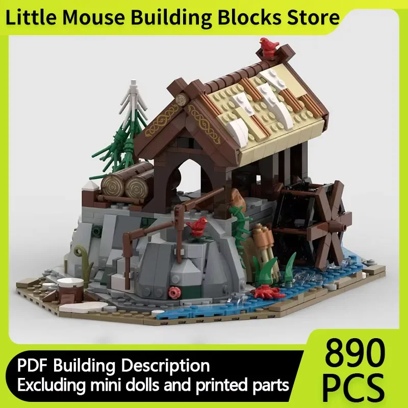 

Medieval Street View Model MOC Building Bricks Viking Sawmill Modular Technology Gifts Children Toys Suit Holiday Assemble