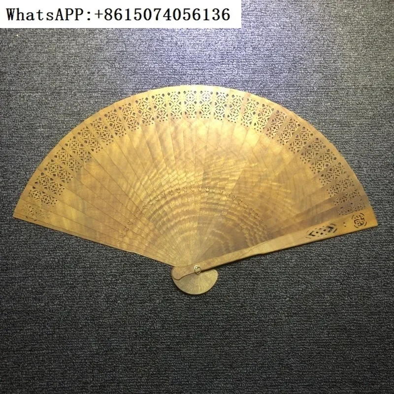 Jinsi Nanmu Folding Fan Small Leaf Fan Zhennan  Collection Ancient Wind Water Waves