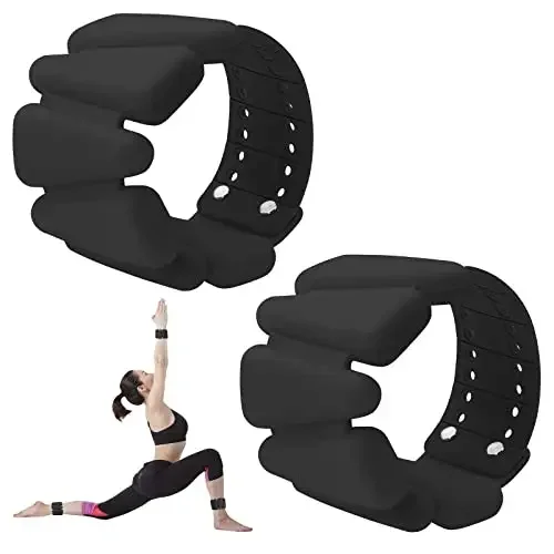 

2PCSBlack Weight Bearing Silicone Bracelet Triangle Overlay Sports Silicone Bracelet For Women Men Yoga Swimming Dance Jewelry