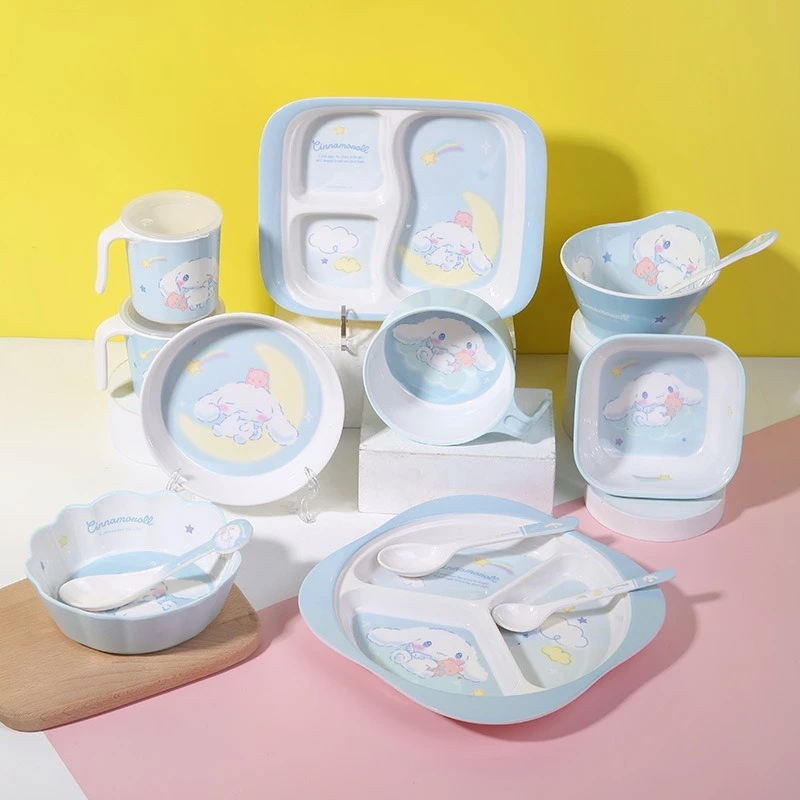 

WUHE 13PCS Dinnerware Set, Dishes Food Plate Bowl Cup Spoon Fork Set Dishware, Cartoon Tableware, Dishwasher Safe Healthy