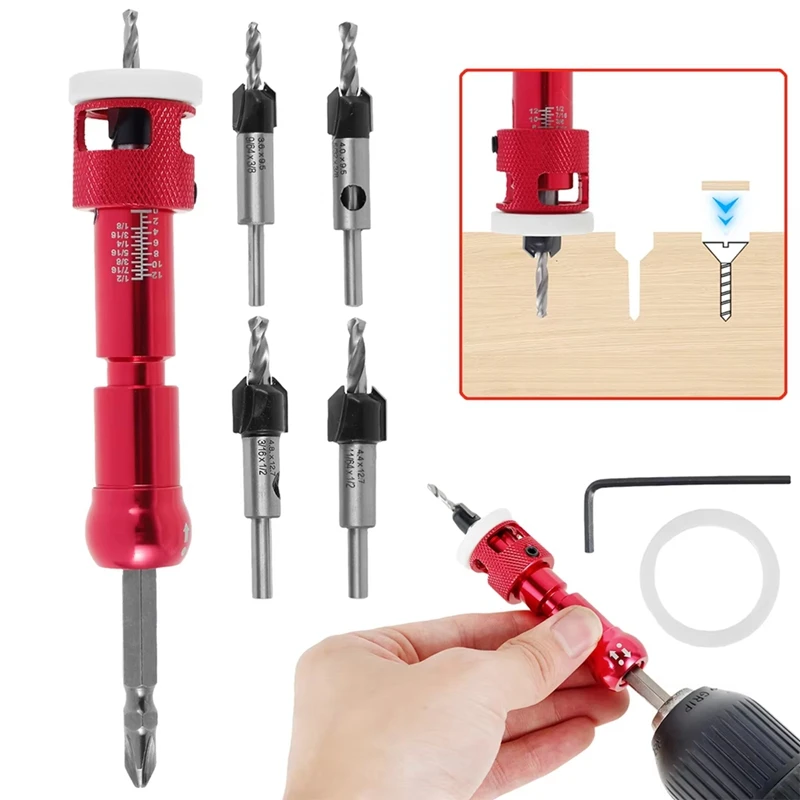 Woodworking Counterbore Drill Step Drill Wood Self-Tapping Screw Punch Holes Drill Bit Installation Tool