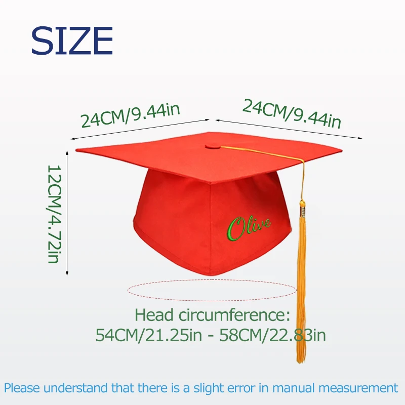 Embroidery Customization / Standard Style, Two Options, Multi-Colored Tassels Available, Graduation Bachelor's Cap, Graduation Ceremony Commemorative Cap, Coming-Of-Age Ceremony, Commemorative Graduation Cap!