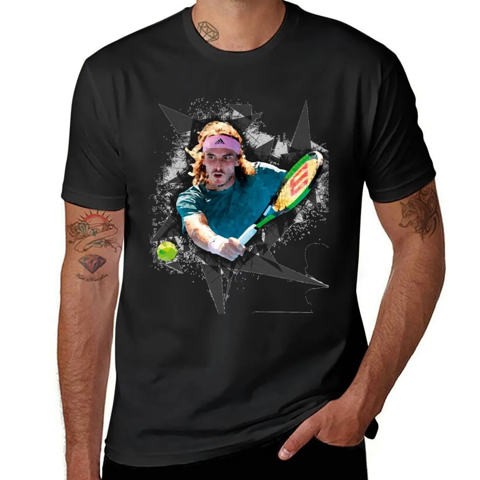 Stefanos Tsitsipas T-Shirt anime quick drying funny t shirts for men