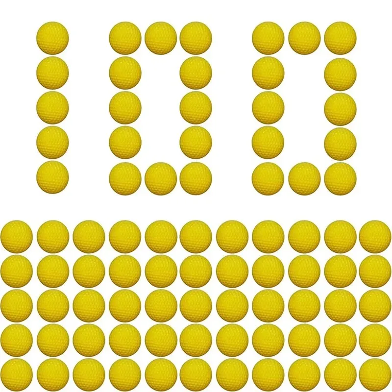 ZIVCONCING 100개 오리지널 PU 원형 총알 리필 다트 팩 네르프 라이벌 시리즈용(노랑, 파랑, 빨강, 초록)