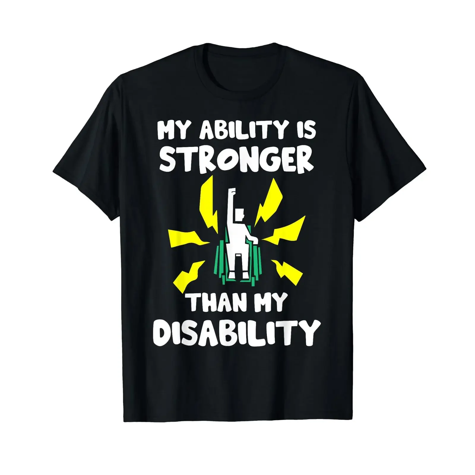 Disabled Amputee for Wheelchair T Shirt black vintage Washed homme graphic fashion Breathable Unisex Top For Everyday Wear