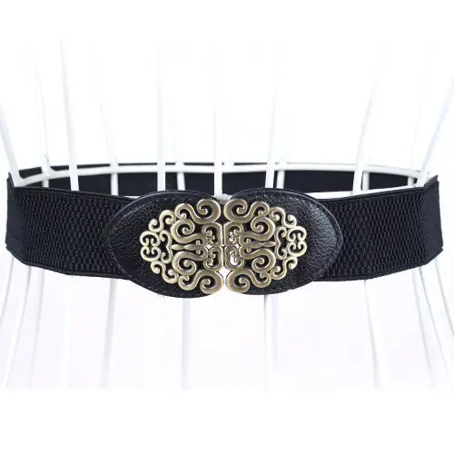 سترة نسائية على الموضة الكورية مزينة بحزام عريض مرن بإبزيم وخصر للنساء