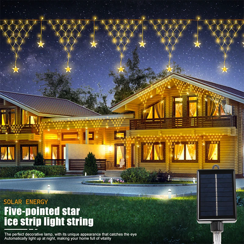 

Солнечные уличные гирлянды для сада, праздника, вечеринки, рождественского украшения спальни, атмосферная лампа с 2-метровой солнечной светодиодной лампой