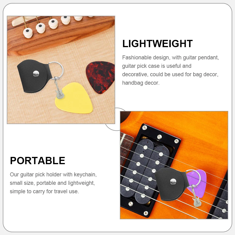 

4Pcs Guitar Pick Holder Keychain Storage Case Portable Travel Pouch Organizer Bag Gift Guitar Pick Case