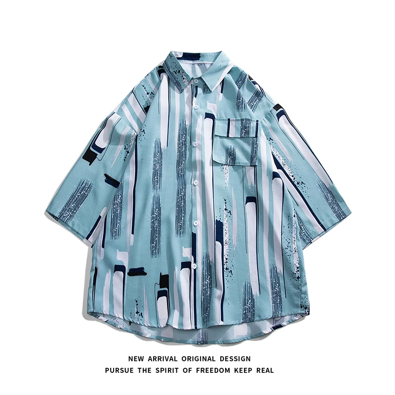 Camisa de manga corta para hombre, ropa de lujo de alta calidad, con estilo, a rayas originales, novedad de verano