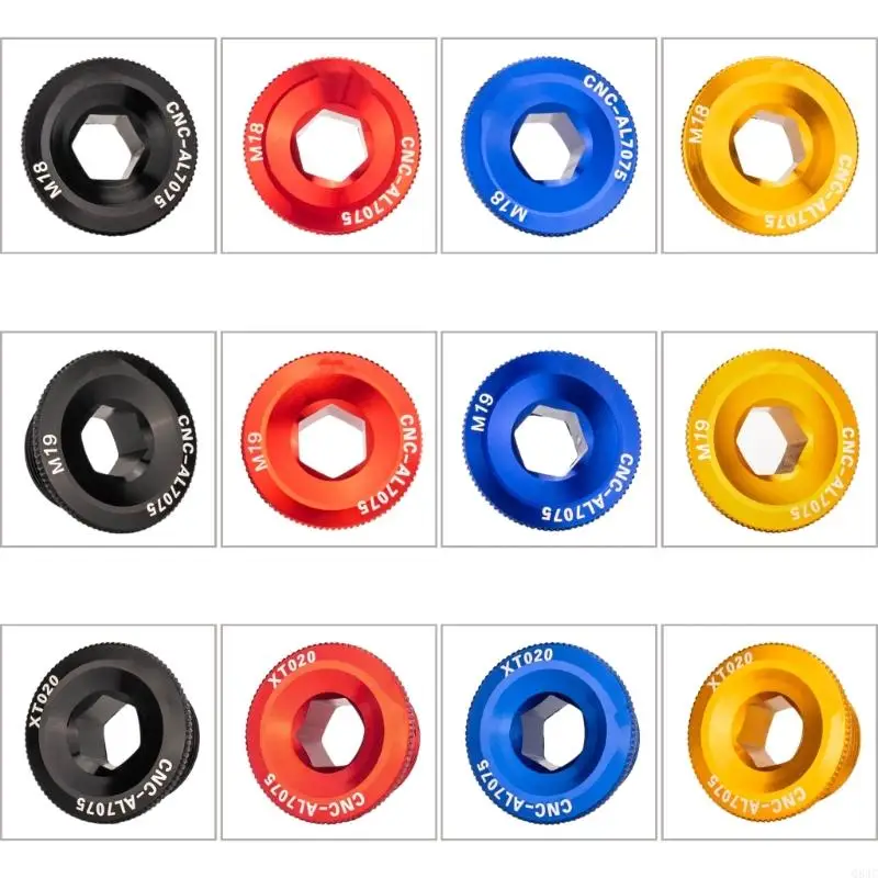 Q84C Bicycles Crank Arm Fixing Bolts Crank Cover Screw Caps Bicycles Crank Bolts, Aluminum Alloy Mountain Bikes Crank Bolts