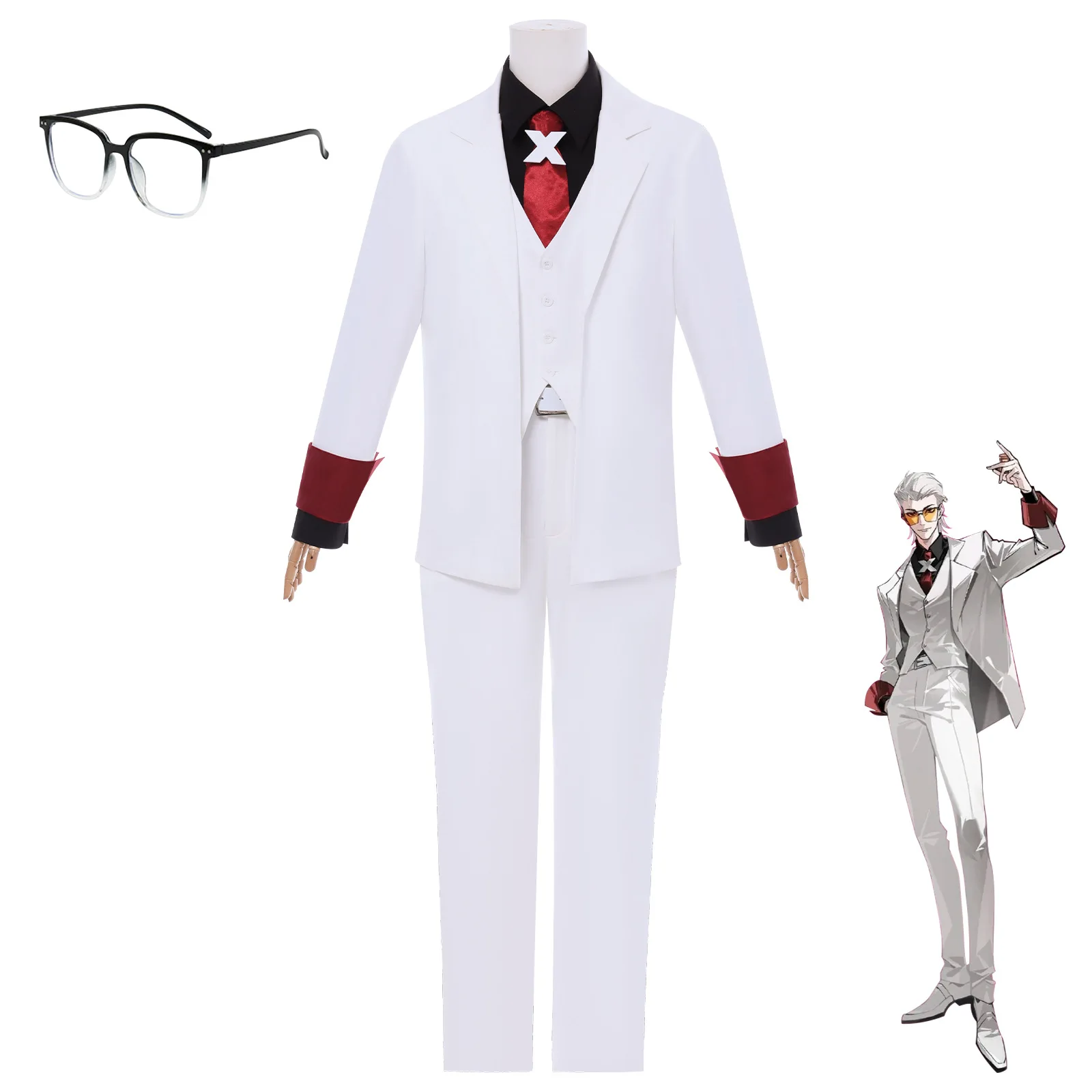 

New Model Convex Transformation Hero Xcos Costume Lucky Green Xcosplay Clothing White Suit Anime Costume