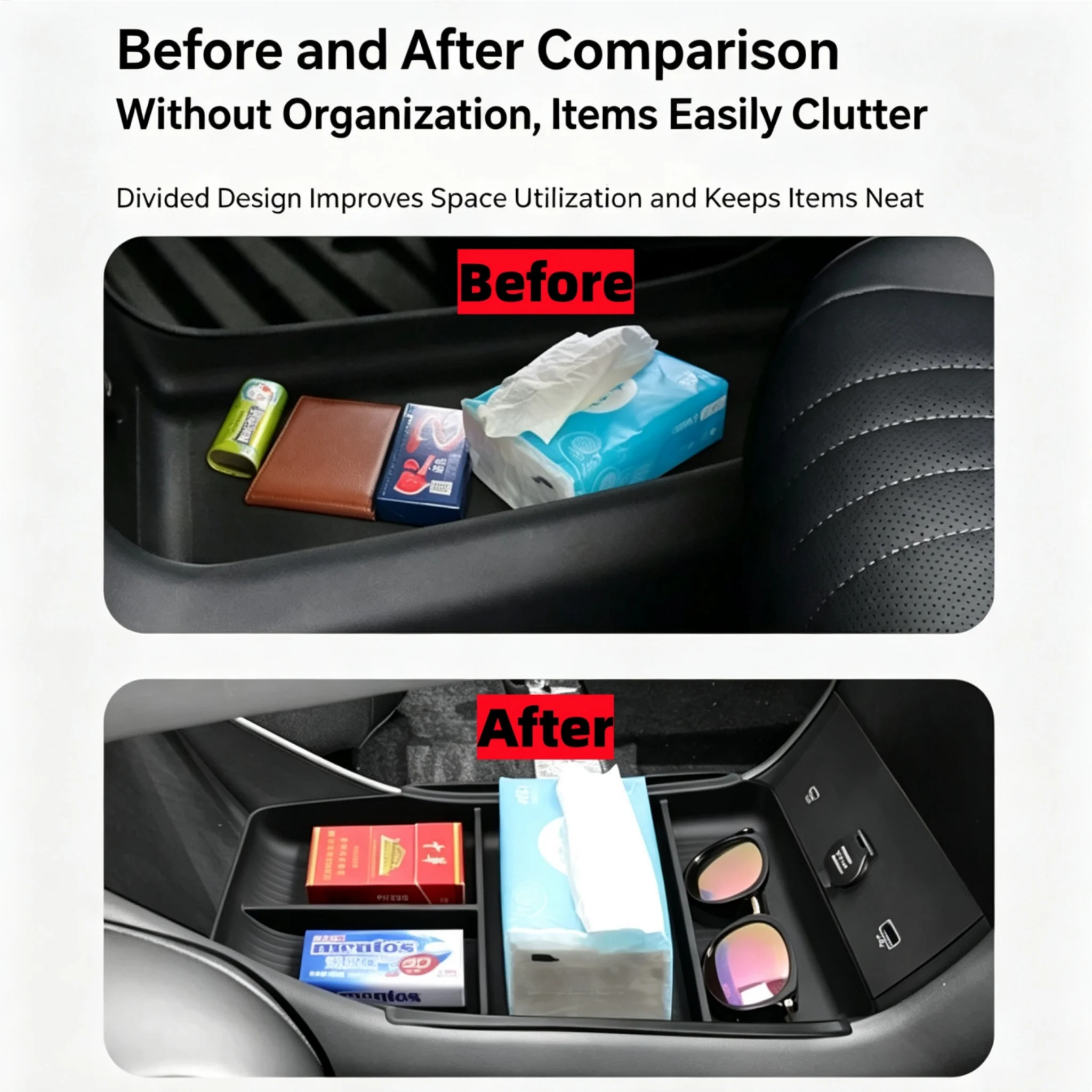Car Central Control Armrest Under Storage Box for Geely EX5 Galaxy E5 (2024–2026) Interior Accessories