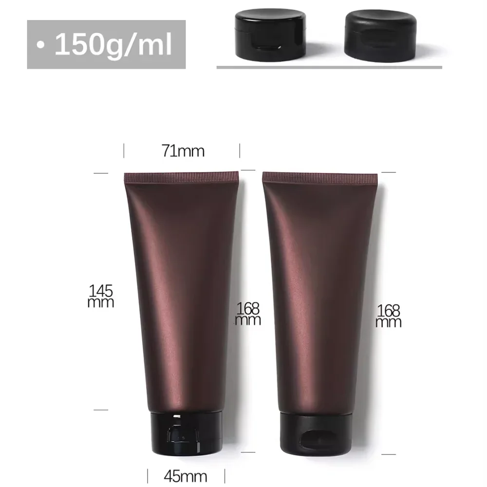 20ml 50ml 100ml 150ml Matte Brown Squeeze Tube Cosmetic Cream Lotion Soft Bottle 20g 50g 100g 150g Empty Refillable Container