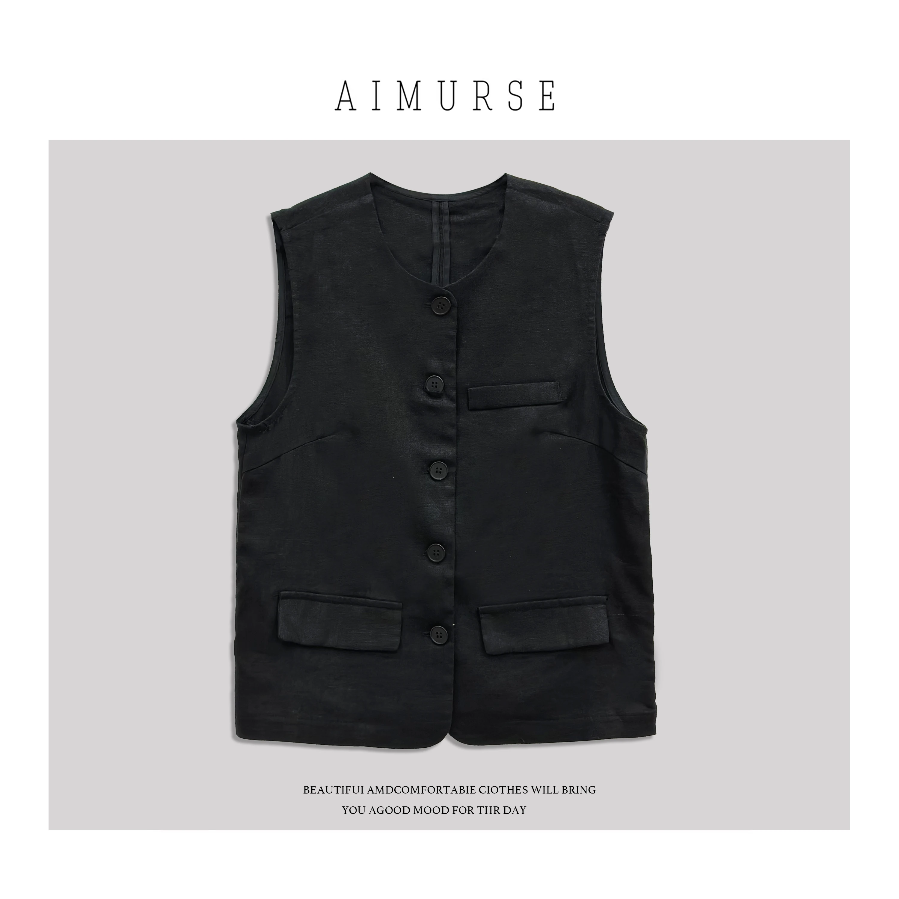 

Женский модный жилет JinJin Y00: ретро, повседневный, приталенный, универсальный, из 100% хлопка, весна 2025