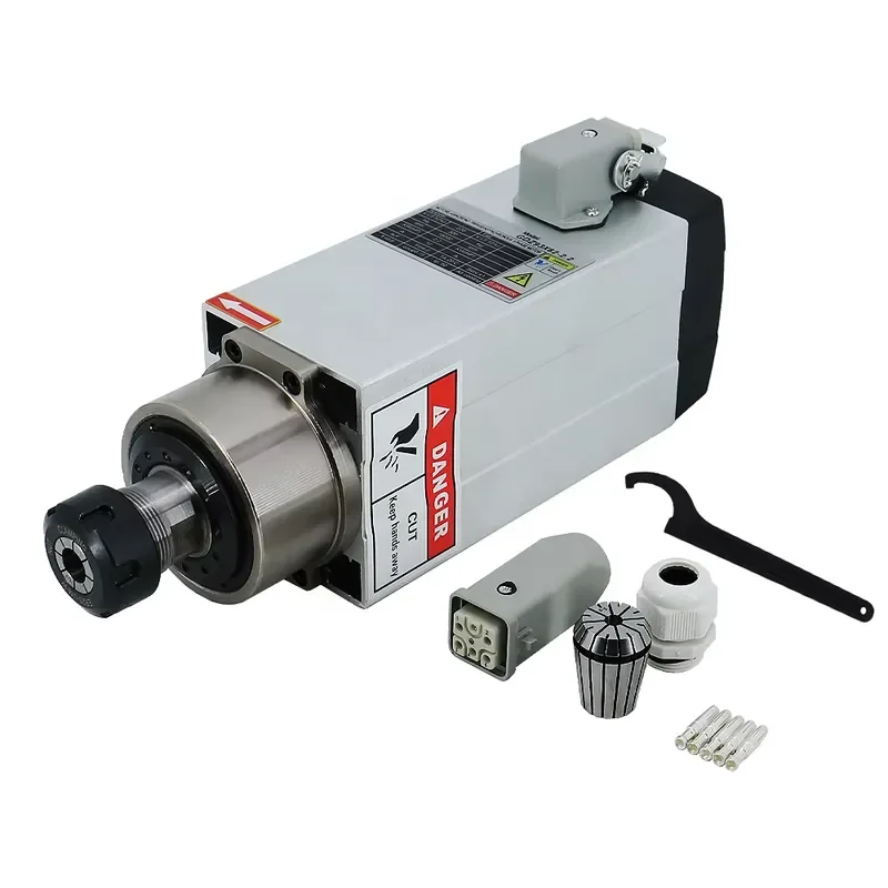 

HLTNC Spindle Motor Cnc GDZ-93*82 -2.2 ER20 24000rpm 220V/380V air Cooled Spindle 2.2kw Match With 2.2kw VFD for CNC Router
