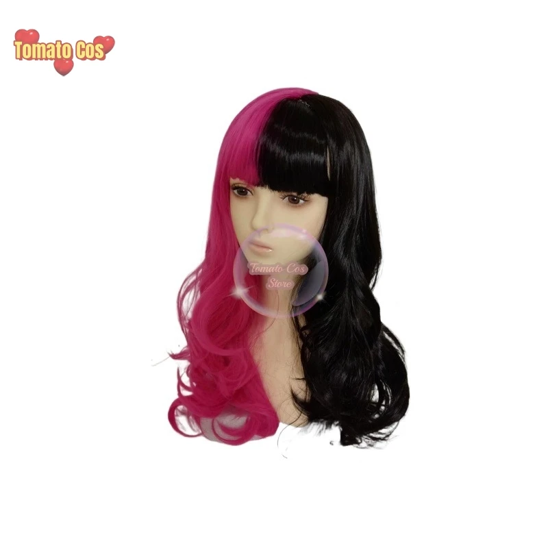 Movie Draculaura Cosplay Costume Wigs Long Black Pink Heat Resistant Synthetic Hair Halloween Party Role Play Carnival Props