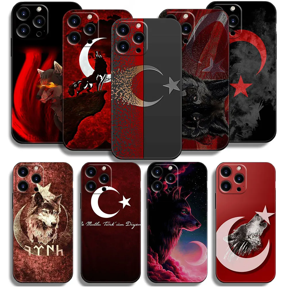 Cell Shockproof Case for Apple iPhone SE 15 11 12 13 Pro Max XS 7 8 Plus XR 7p 8p 13pro 15 11pro 12 pro Turkey Turkish Flag Soft