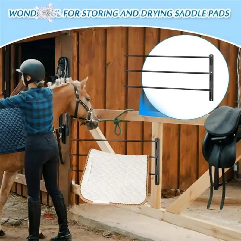 

Horse Blanket Holder Horse Tackstorage Swinging Blanket Rack 180 Degree Swing Out Sturdy Saddle Pad Rack Attachment