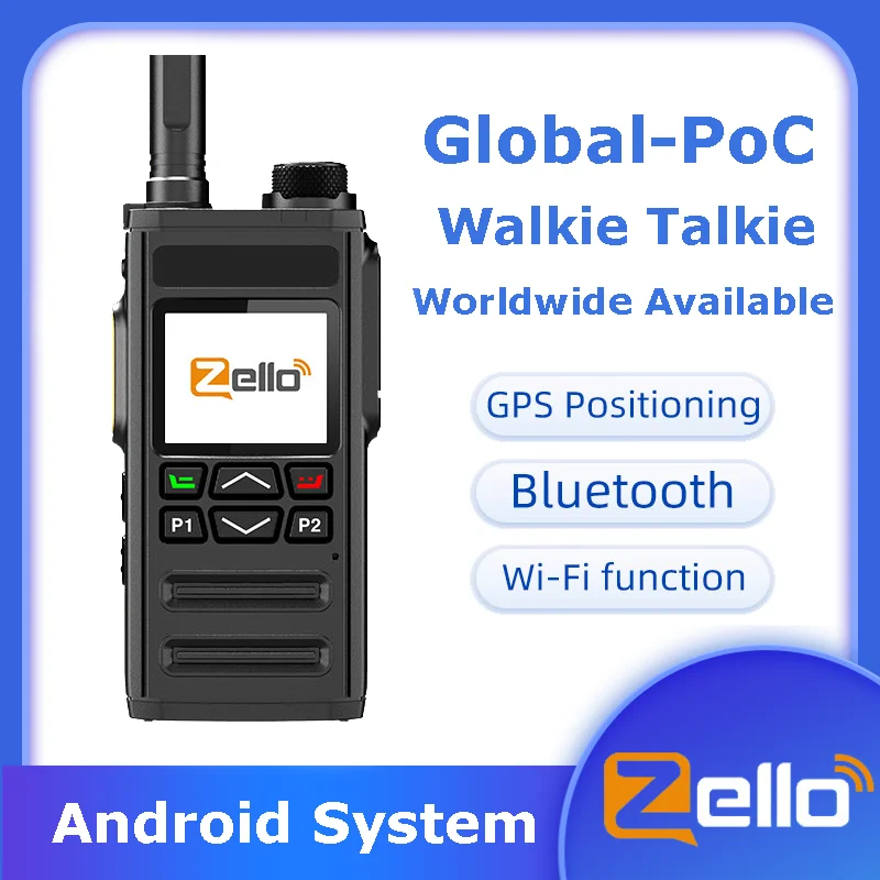 Global Walkie Talkie Zello Worldwide Long Range Portable GPS WIFI Two Way Radio 4G 3G 2G Android System Global Coummunication