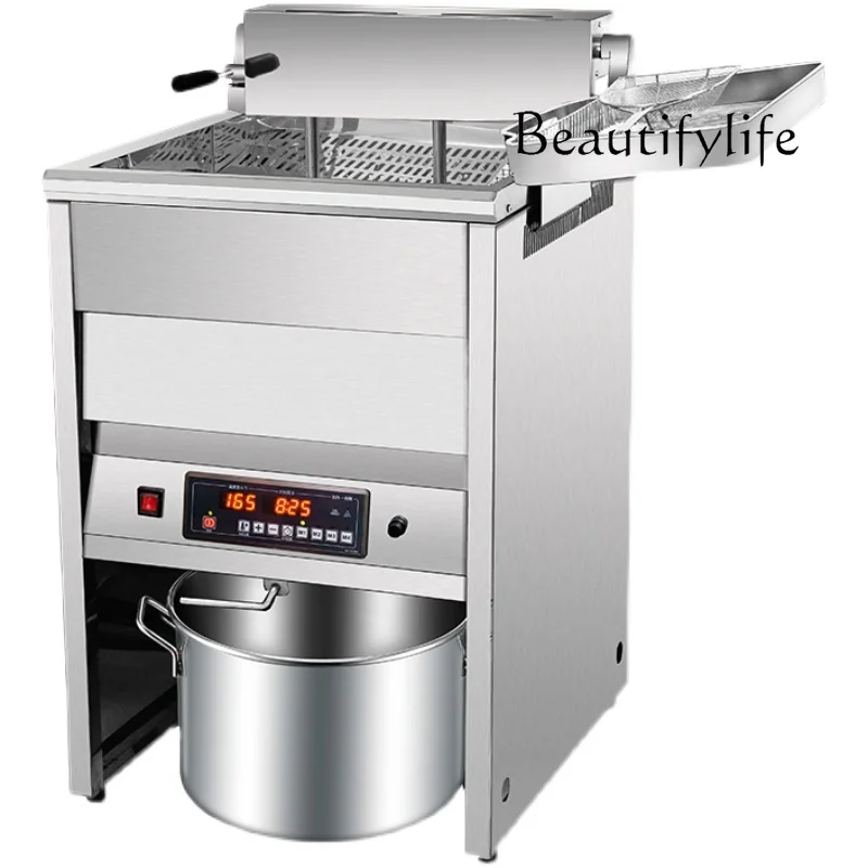 Vertical fryer Commercial electric fryer Intelligent automatic large-capacity single-cylinder chicken chop shop fryer