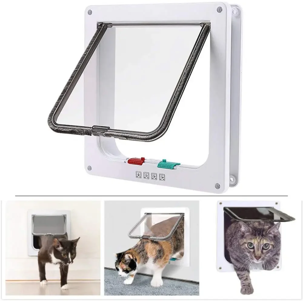 Pet Door Cat Doorway Dog Door Two-Way Free Access Doorway Installation Glass Wooden Door