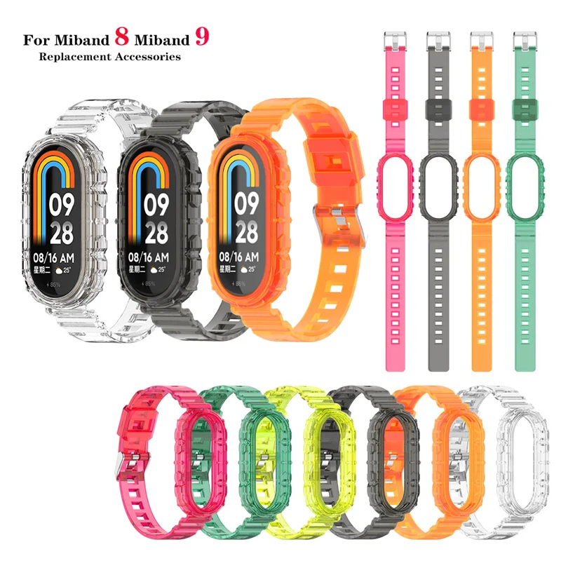 

Transparent Silicone Replacement Strap for Xiaomi Mi band 9 / 8 Miband 9