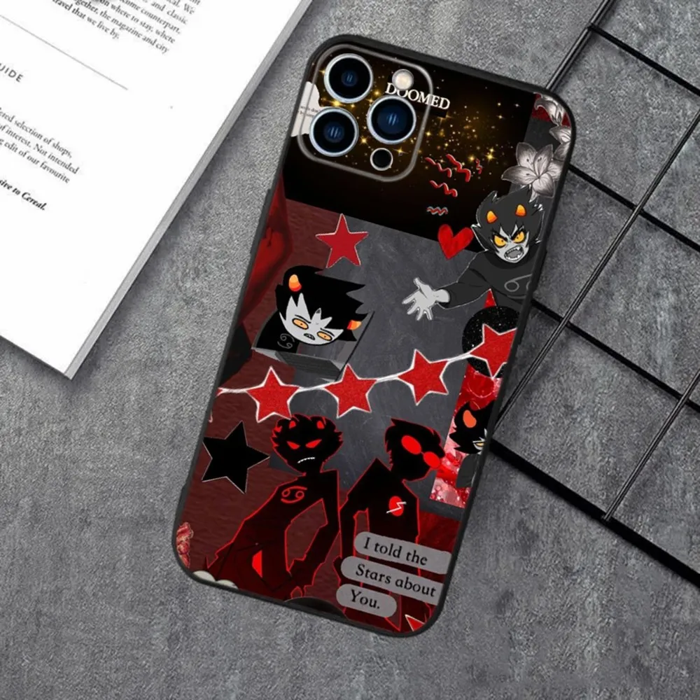 H-Homestuck T-Trolls Phone Case For Apple iPhone 15,14,13,12,11,XS,XR,X,8,7,Pro,Max,Plus,mini Silicone Black Cover