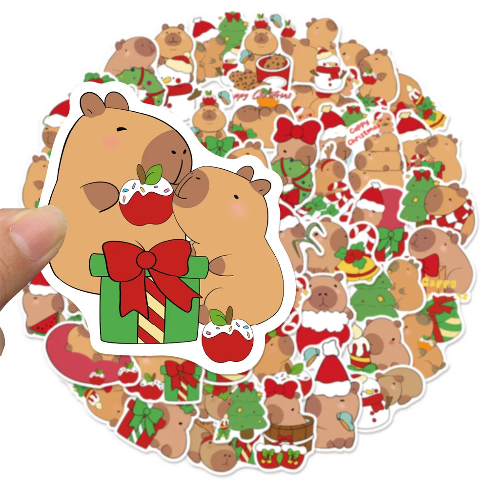 สติกเกอร์การ์ตูนคาปิบารา 50 ชิ้น สำหรับตกแต่งแล็ปท็อป กีตาร์ กระเป๋าเดินทาง จักรยาน สเก็ตบอร์ด กันน้ำ ของเล่น