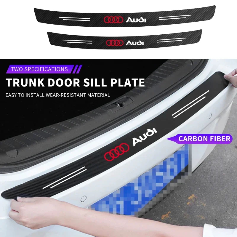 

Carbon Fiber Car Rear Bumper Trunk Guard Protected Sticker For Audi S3 S5 S1 S4 S2 S6 RS3 RS4 RS5 RS6 RS8 B8 B6 TT A2 A3 A4