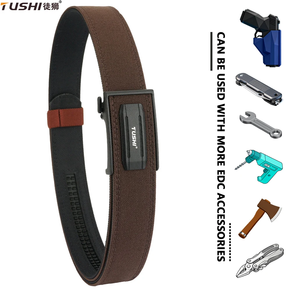 

TUSHI New Men's Military Tactical Belt Tight Sturdy Nylon Heavy Duty Hard Belt for Male Outdoor Casual Belt Multi-size Waistband