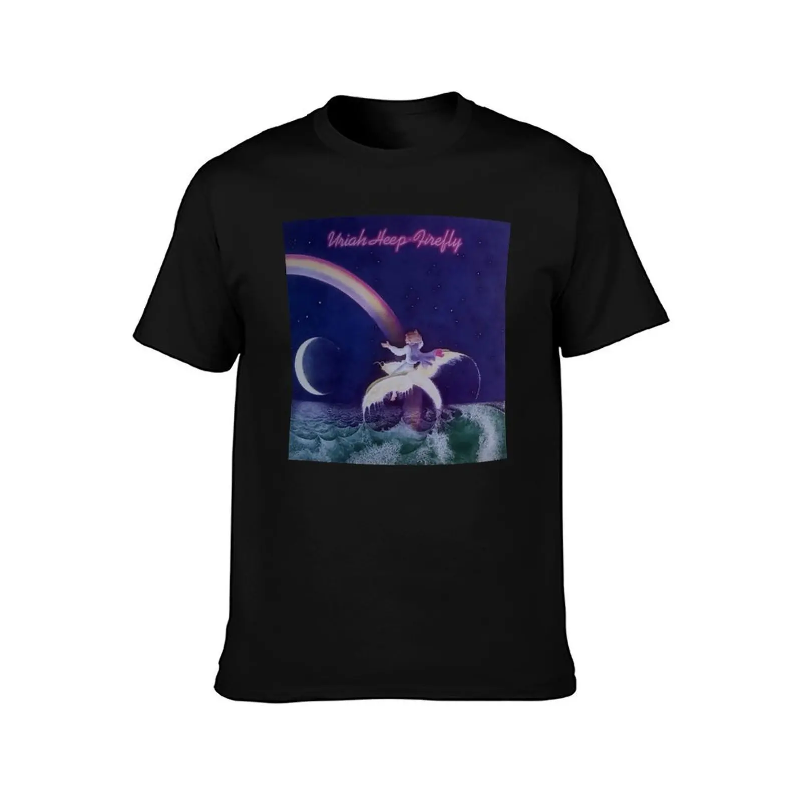 Uriah Heep - Firefly T-Shirt, Summer Casual Cotton Tee, Oversized Streetwear Tops, Vintage Graphic Print, Loose Fit Short Sleeve