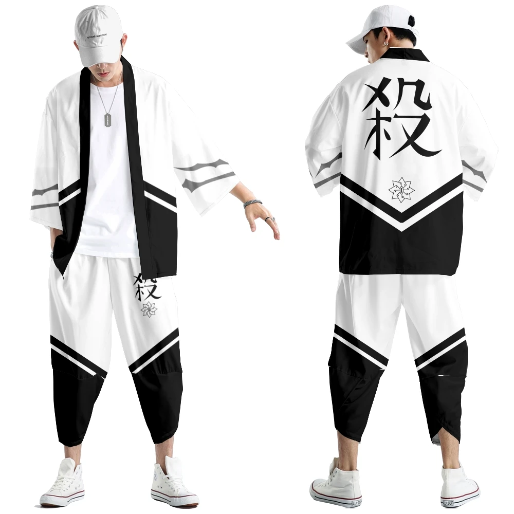 

Shinazugawa Sanemi Style 3D Printing Japanese Kimono Haori Yukata Cosplay Fashion Summer Casual Cool Short Sle Anime Clothing