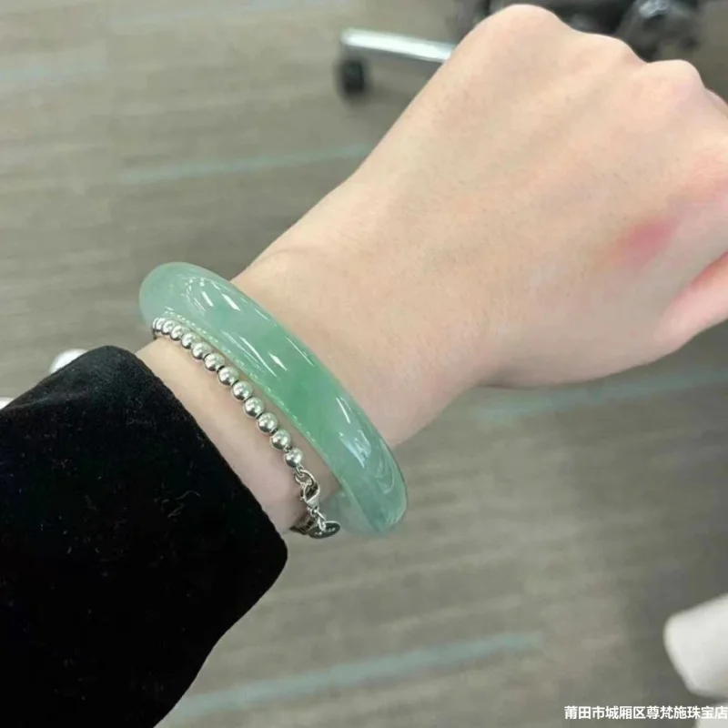 الراقية مجوهرات مثل الفاكهة الطبيعية ميانمار اليشم سوار الضوء الأخضر الزهور العائمة منعش S