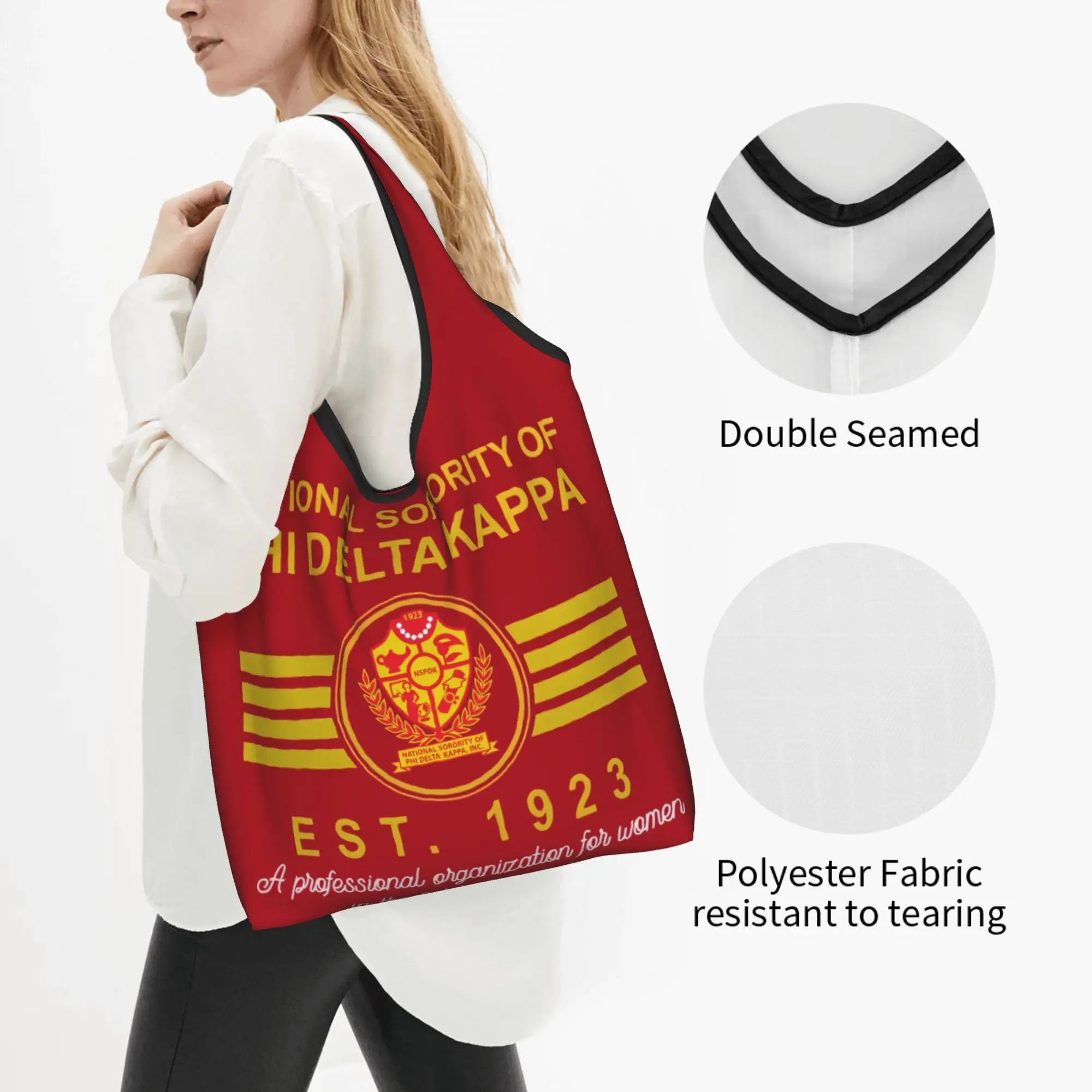 Phi Delta Kappa Sorority ΦΔΚ African American Women  Grocery Shopping Bags Funny Shopper Shoulder Tote Bags Portable  Handbag