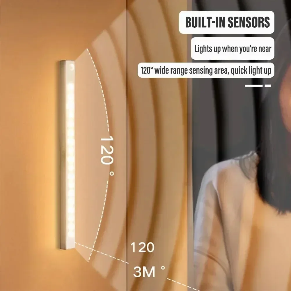 LED Night Light Wireless Motion Sensor Wall Light USB Rechargeable Suitable For Corridors Kitchen Cabinets Wardrobes And Homes view 6