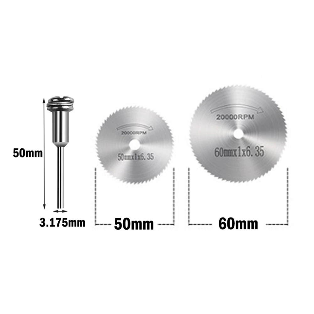 Mini hojas de sierra Circular HSS, discos de corte de madera, herramienta rotativa de corte de diamante, hoja de sierra de Metal de 50mm y 60mm, 1