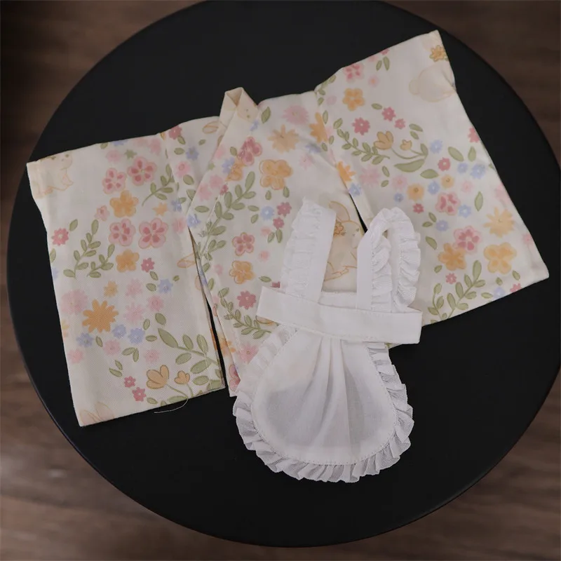 Japanischer süßer Yukata-Kimono mit Blumenmuster und Dienstmädchenrock für normale 1/6 BJD 30cm Actionfiguren-Körpermodelle – Detail 33