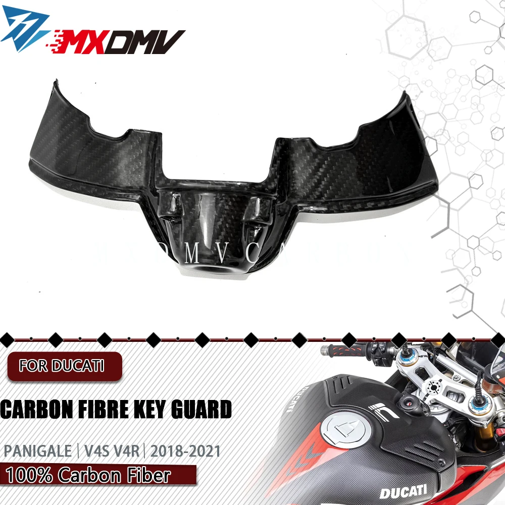 

Для DUCATI Panigale V4 V4S V4R 2018-2023 мотоциклетный передний бак из углеродного волокна, переключатель ключа, защита