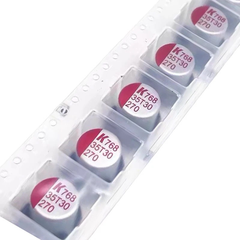 1 SZT./PARTIA Chipowe kondensatory solidne 35V270UF 270UF/35V kEMET Rozmiar 10X12 do płyt głównych komputerów — zdjęcie produktu 2