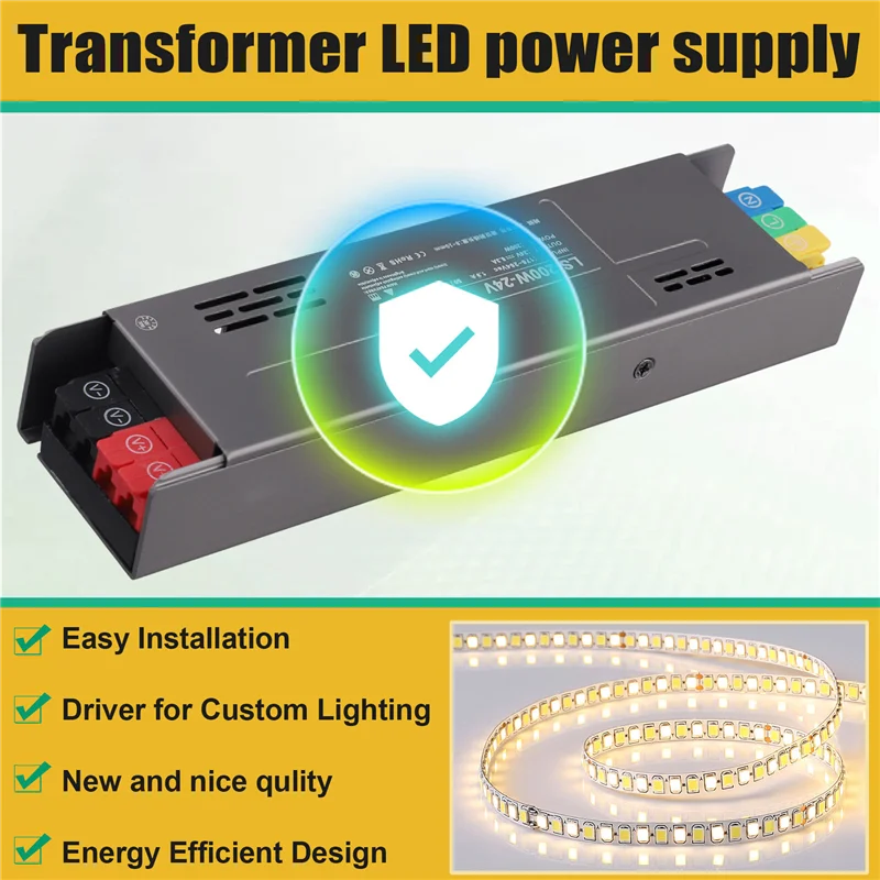 Lampa A20F-LED z powolnym włączaniem i wyłączaniem, z transformatorem, zasilacz LED, transformator oświetleniowy, sterownik ściemniania, zasilacz.