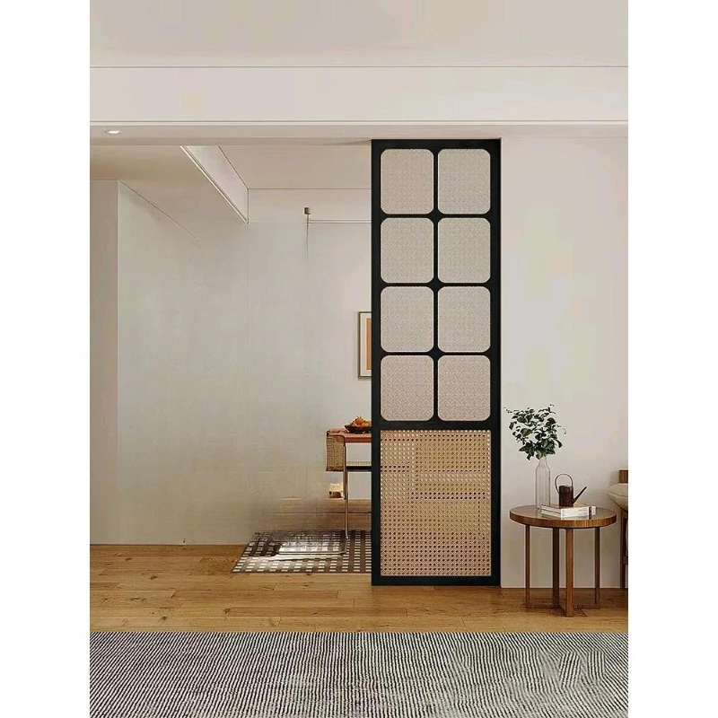 

Retro style solid wood palace grid begonia flower glass partition medieval style entrance entrance living room rattan