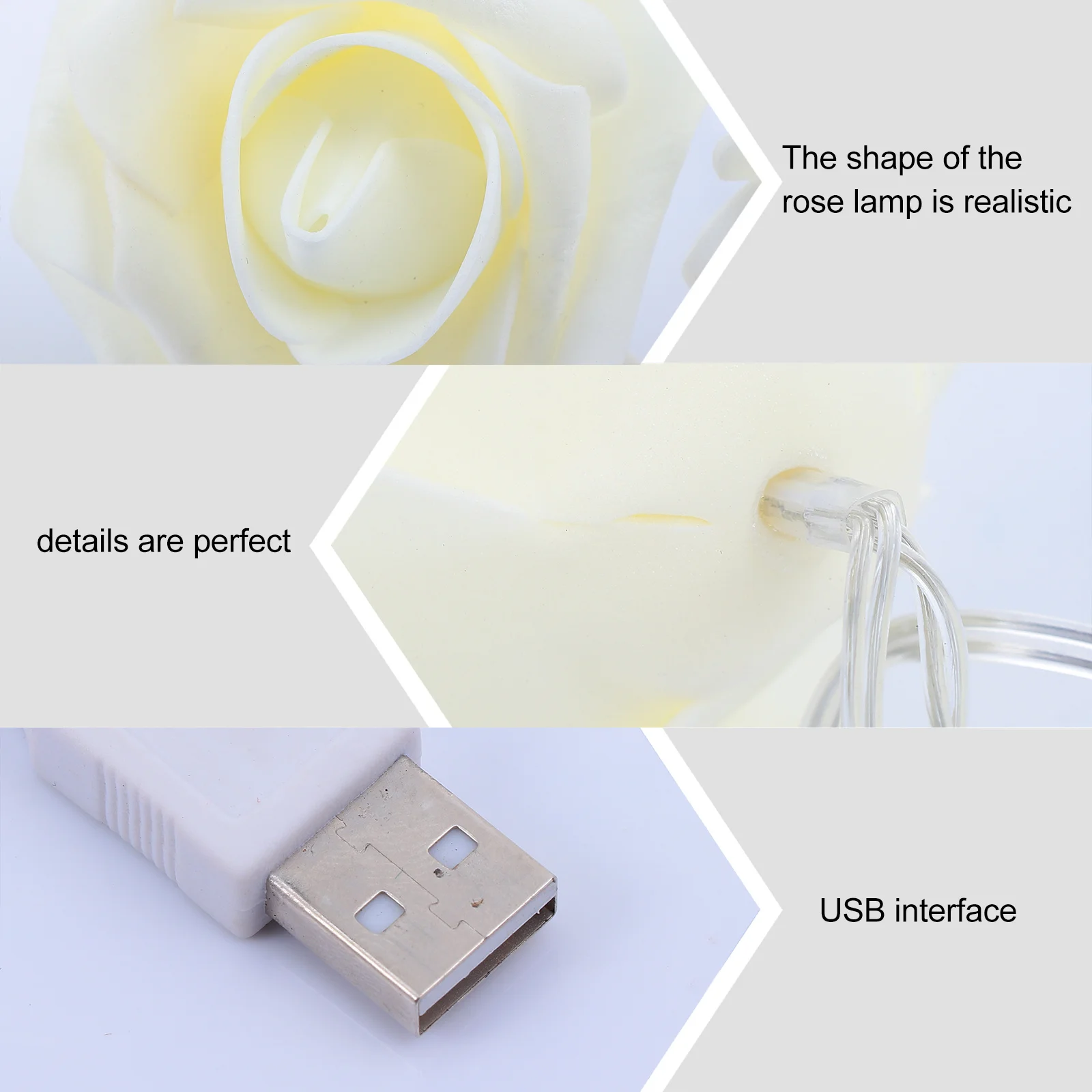 

1.5M Rose String Lights Usb Powered Led Glow Fairy Lamp For Christmas Party Bedroom Decor Indoor Atmosphere Decoration String